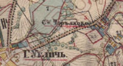 Stare karty Mende.  Karty Mende'a.  Mapa europejskiej Rosji I.A.  Strelbicki